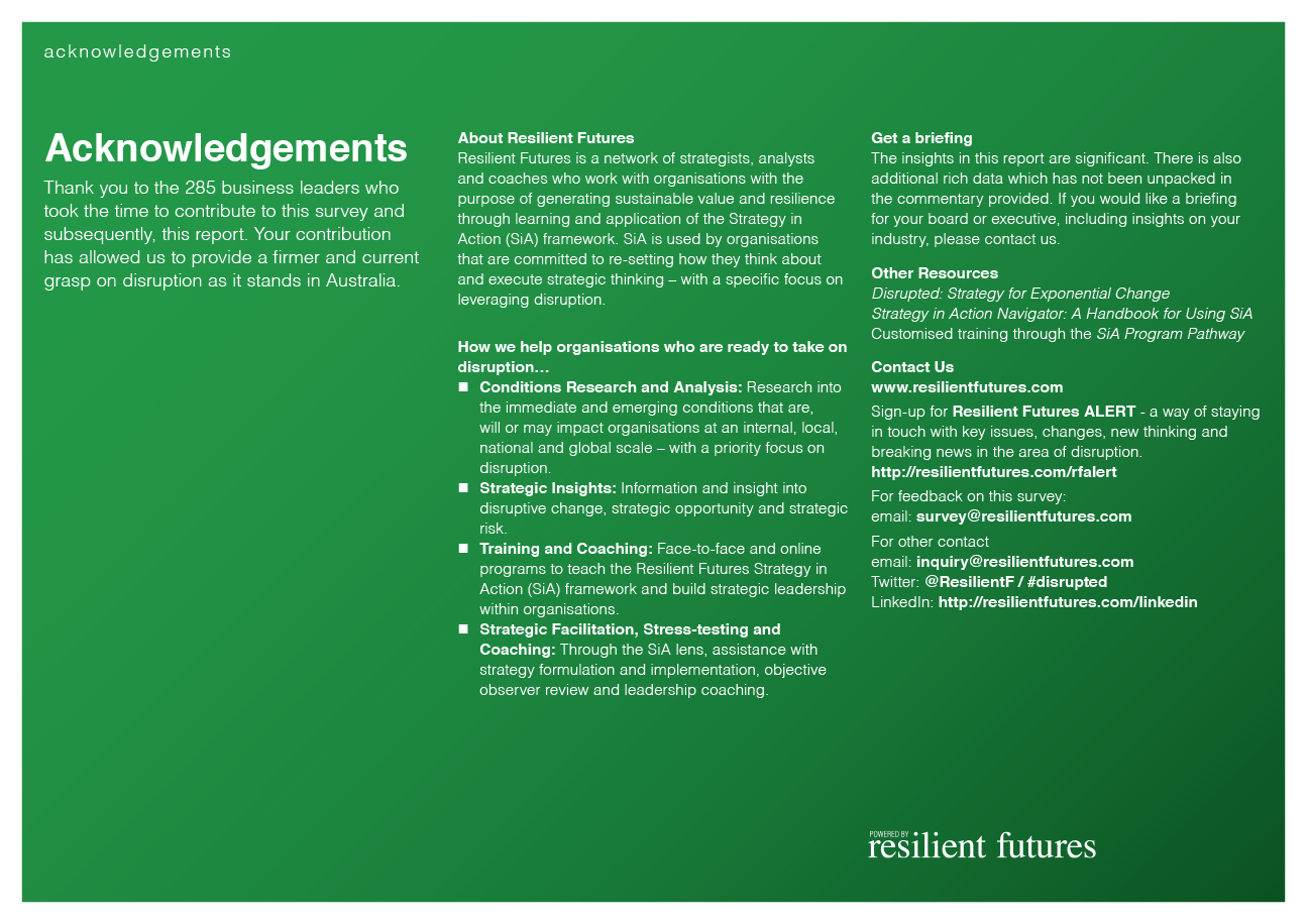 The Disruption Report by Resilient Futures.